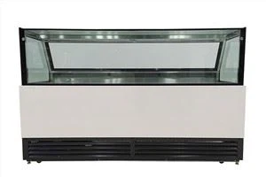 Refrigerador de vitrine de carne para resfriamento de ar de vidro quadrado