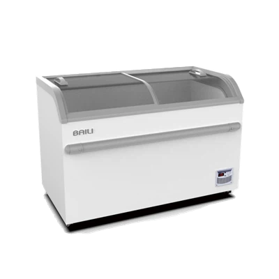 Caixa de gelo de vidro curvo